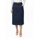 Saia Jeans Escuro Clássica - Imagem 2