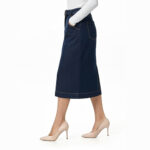 Saia Jeans Escuro Clássica - Imagem 3