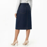 Saia Jeans Escuro Clássica - Imagem 4