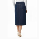 Saia Jeans Escuro Clássica - Imagem 5